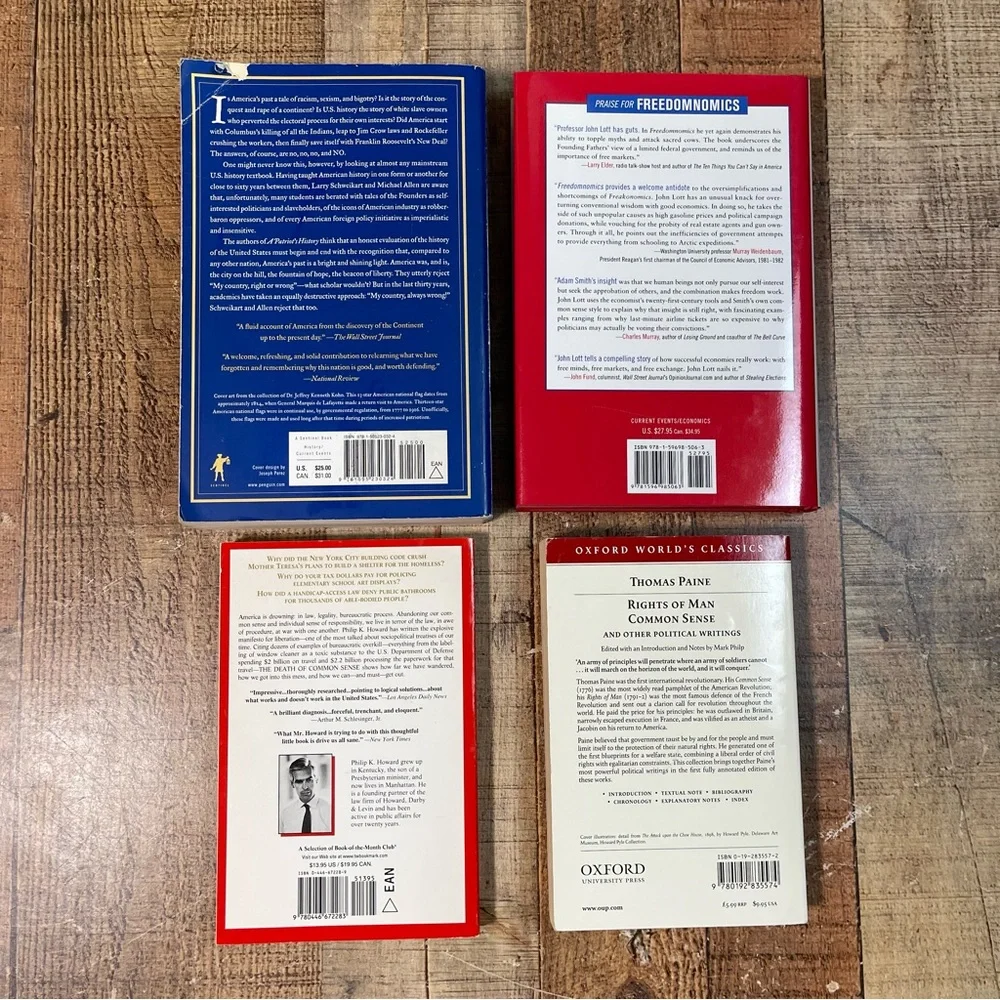 Historical Economic Book Bundle Freedomnomics Thomas Paine Death Of Common Sense